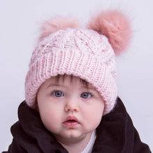 Load image into Gallery viewer, Blush Pink Fluffer Beanie Hat Baby & Kids: M (6-24 Months)