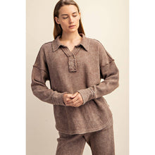 Load image into Gallery viewer, Waffle Polo Sweatshirt