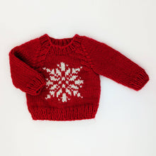 Load image into Gallery viewer, Snowflake Red Crew Neck Sweater for Baby & Toddler SALE: 18-24 months