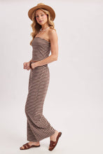 Load image into Gallery viewer, STRIPED KNIT TUBE AND WIDE PANTS SET: MOCHA COMBO / M