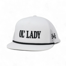 Load image into Gallery viewer, Ol Lady Trucker Hat: Retro Camo/Natural