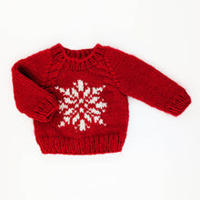 Load image into Gallery viewer, Snowflake Red Crew Neck Sweater for Baby & Toddler SALE: 18-24 months