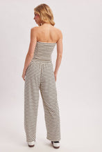 Load image into Gallery viewer, STRIPED KNIT TUBE AND WIDE PANTS SET: MOCHA COMBO / M