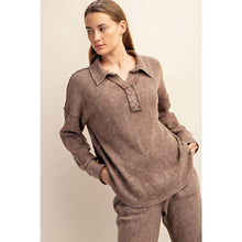 Load image into Gallery viewer, Waffle Polo Sweatshirt