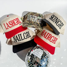 Load image into Gallery viewer, ESTIGRL - Trucker Hat: Red and Cream