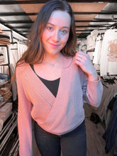Load image into Gallery viewer, Sweet as a Peach Surplice Sweater