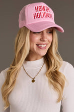 Load image into Gallery viewer, Pink Howdy Holidays Trucker Hat
