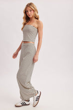 Load image into Gallery viewer, STRIPED KNIT TUBE AND WIDE PANTS SET: MOCHA COMBO / M
