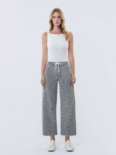Load image into Gallery viewer, Drawstring Leopard Barrel Jeans
