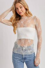 Load image into Gallery viewer, FLORAL EMBROIDERY LACE MESH LAYERING TOP: BLACK / S
