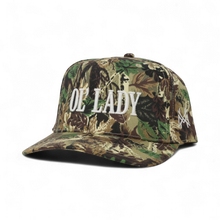 Load image into Gallery viewer, Ol Lady Trucker Hat: Retro Camo/Natural

