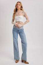 Load image into Gallery viewer, FLORAL EMBROIDERY LACE MESH LAYERING TOP: BLACK / S
