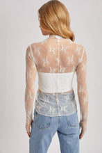 Load image into Gallery viewer, FLORAL EMBROIDERY LACE MESH LAYERING TOP: BLACK / L
