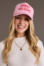 Load image into Gallery viewer, Pink Howdy Holidays Trucker Hat
