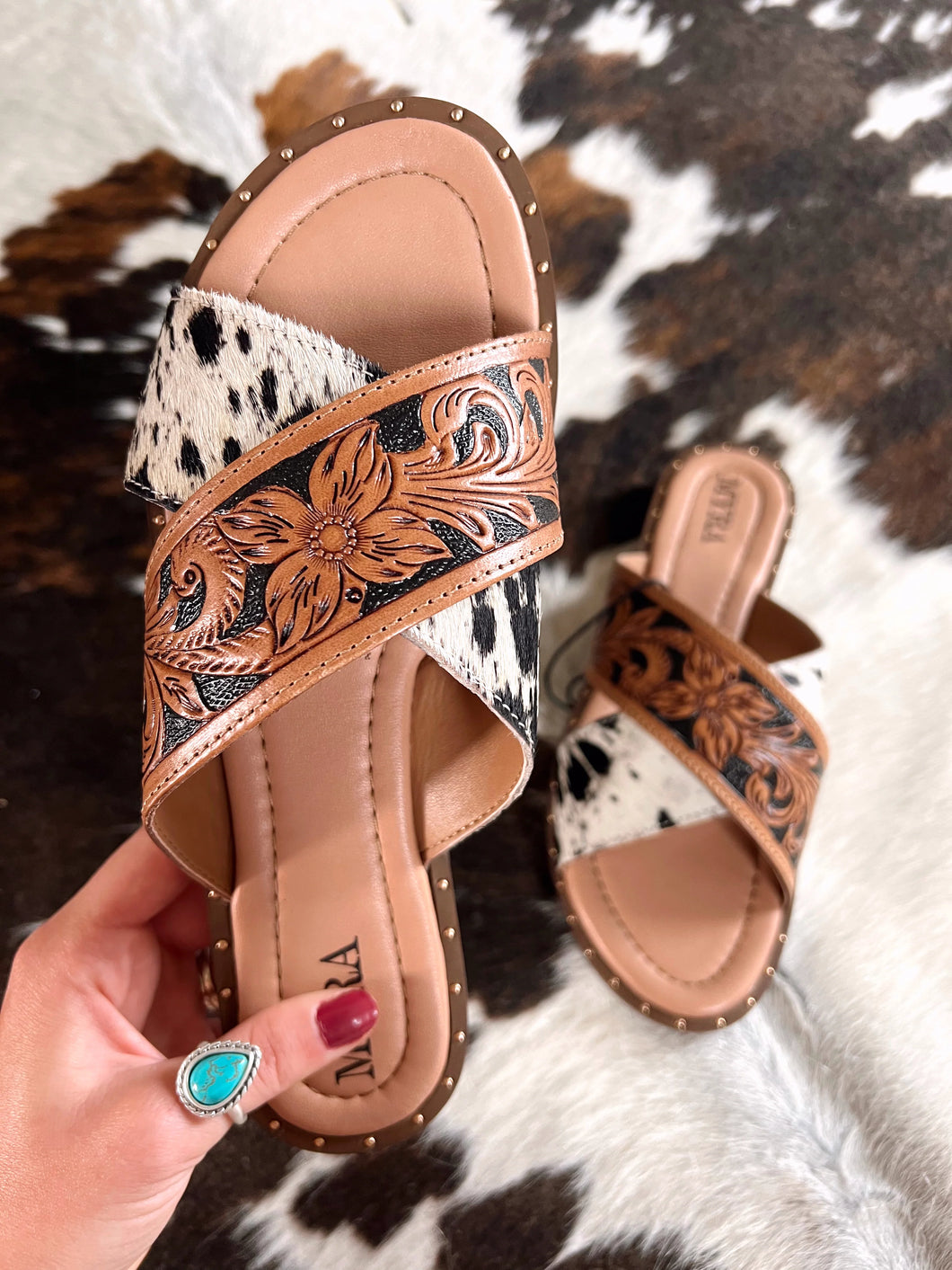 Chappy Western Hand-Tooled Sandals