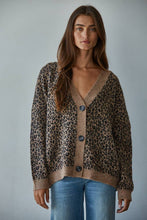 Load image into Gallery viewer, Knit V-Neck Animal Print Cardigan
