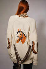 Load image into Gallery viewer, Western Horse Belted Cardigan
