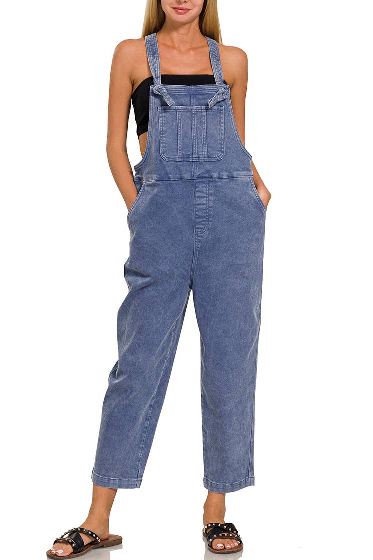 Washed Relaxed Fit Overalls