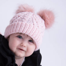 Load image into Gallery viewer, Blush Pink Fluffer Beanie Hat Baby &amp; Kids: S (0-6 Months)
