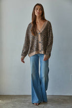 Load image into Gallery viewer, Knit V-Neck Animal Print Cardigan
