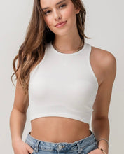 Load image into Gallery viewer, Ribbed Knit Halter Crop Tank
