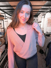 Load image into Gallery viewer, Sweet as a Peach Surplice Sweater
